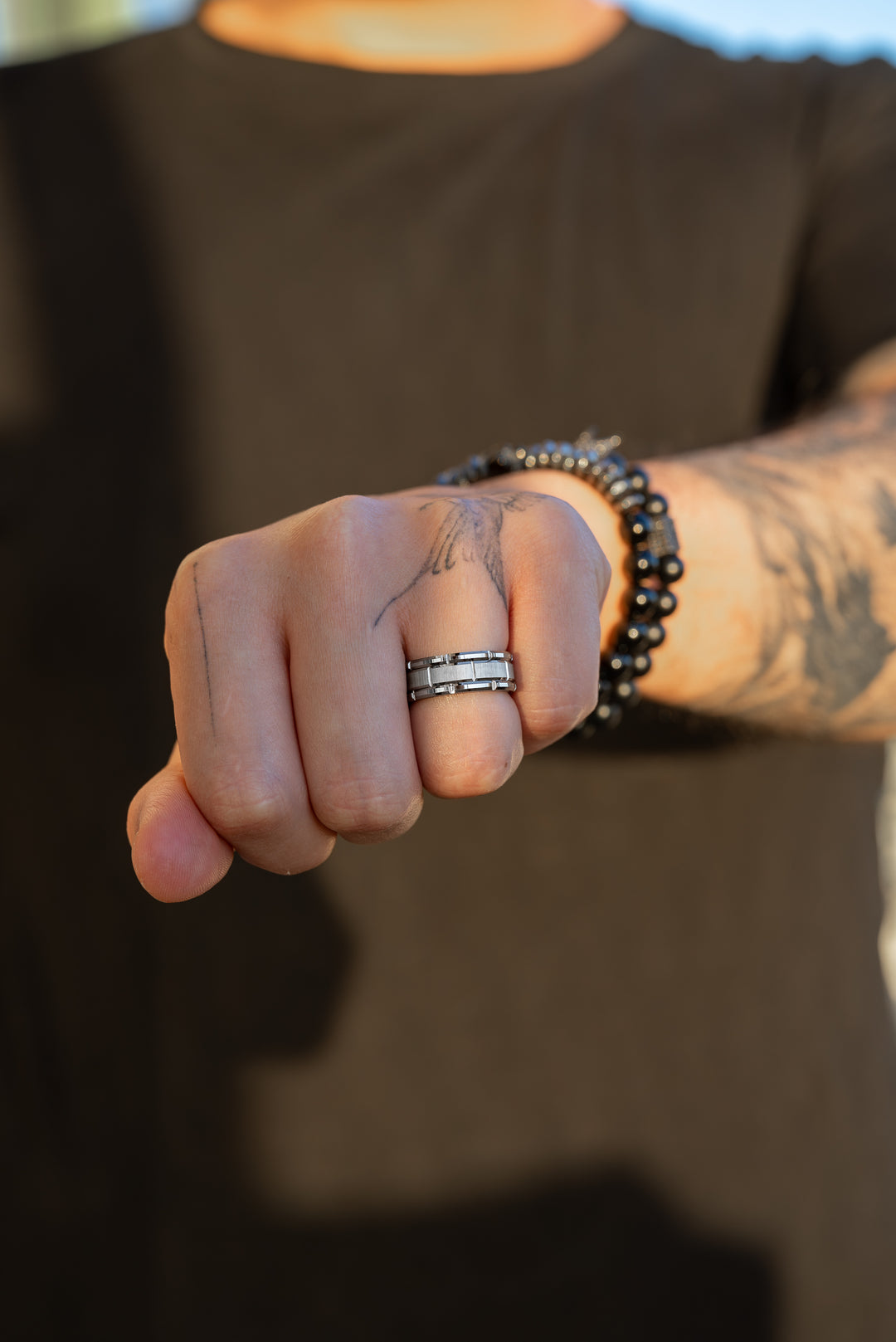 Anillo Blaze Silver Carburo de Tungsteno