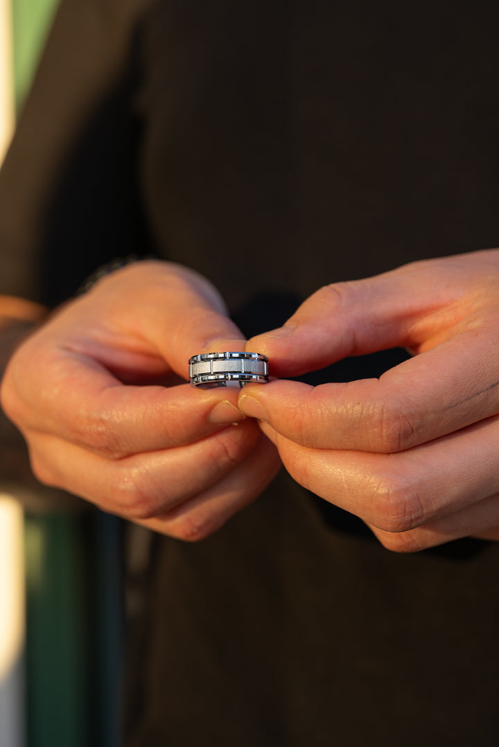 Anillo Blaze Silver Carburo de Tungsteno