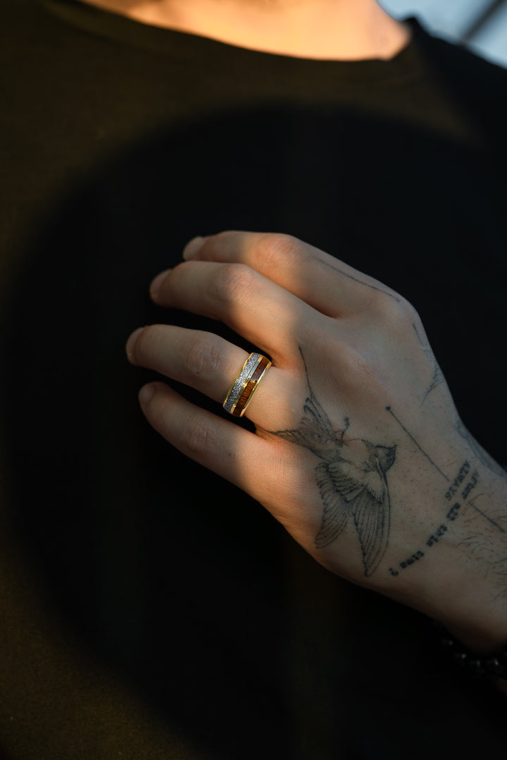 Anillo Golden Fall Carburo de Tungsteno