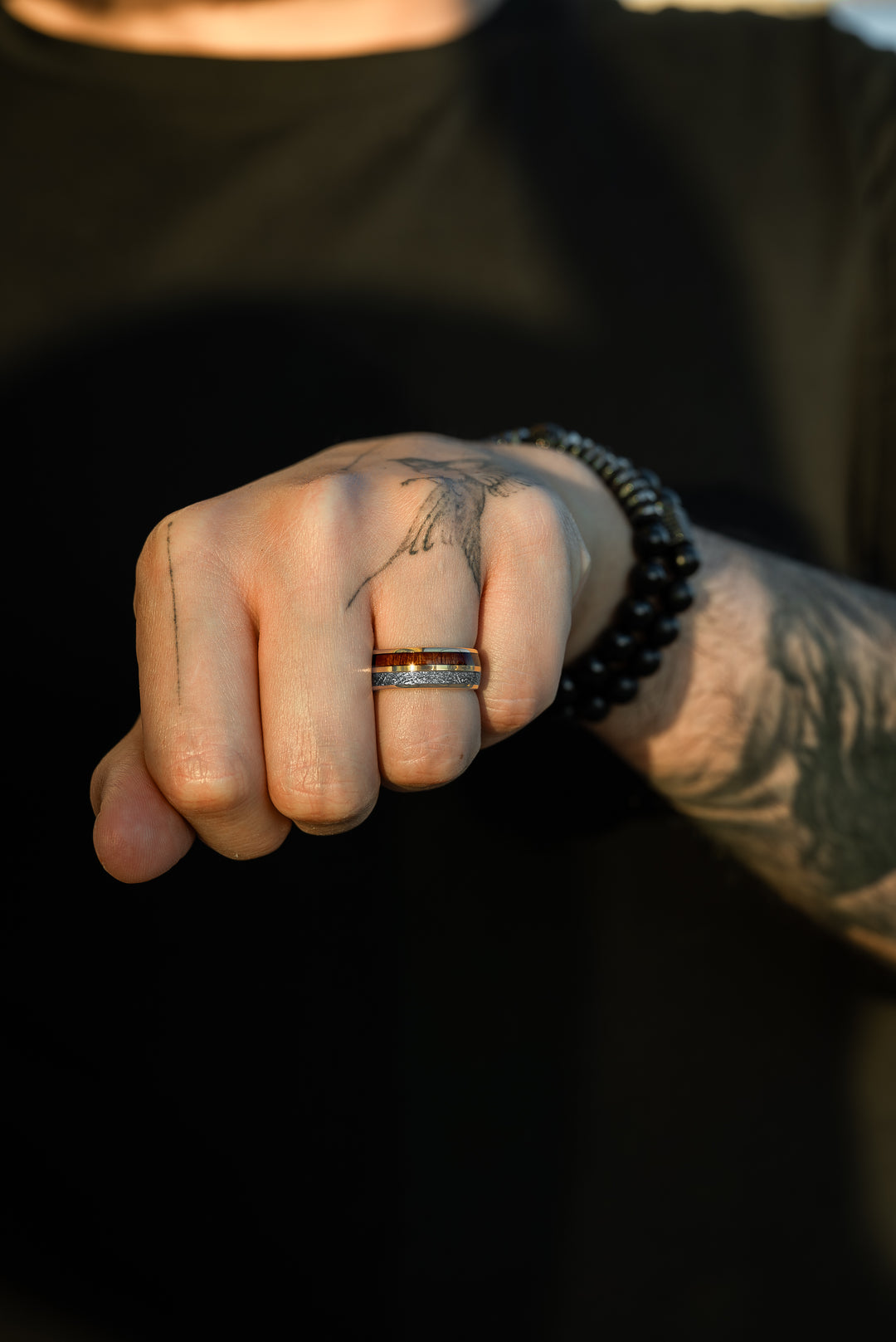 Anillo Golden Fall Carburo de Tungsteno