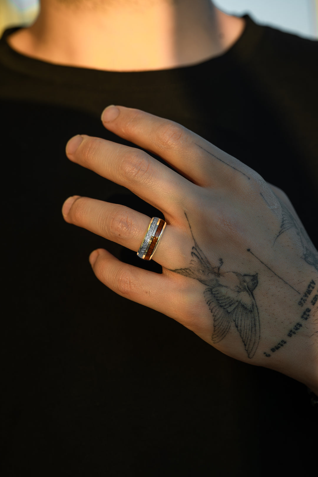 Anillo Golden Fall Carburo de Tungsteno