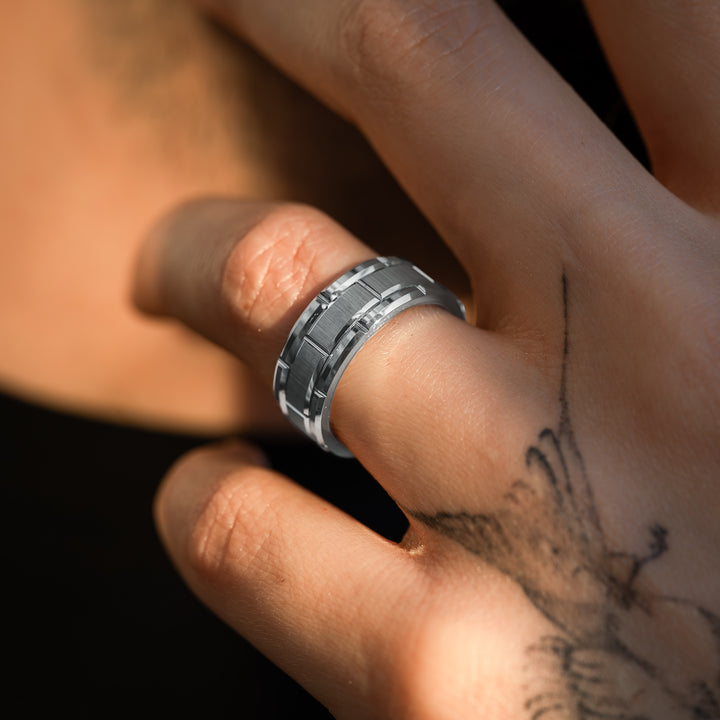Anillo Blaze Silver Carburo de Tungsteno