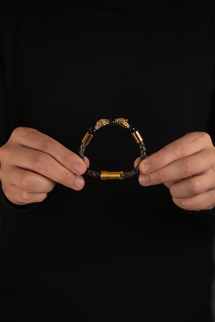 Pulsera Bond Legacy Gold Genuine Leather Private Collection