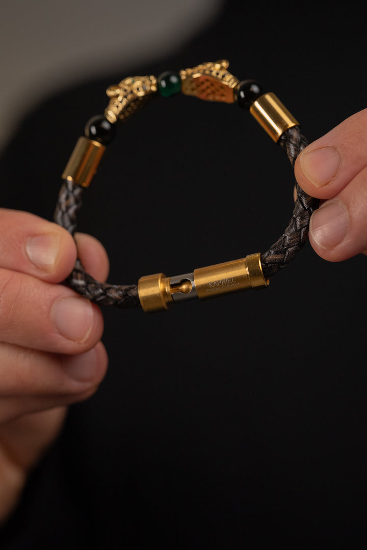 Pulsera Bond Legacy Gold Genuine Leather Private Collection