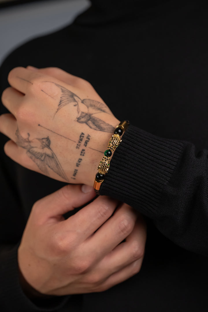 Pulsera Bond Legacy Gold Genuine Leather Private Collection
