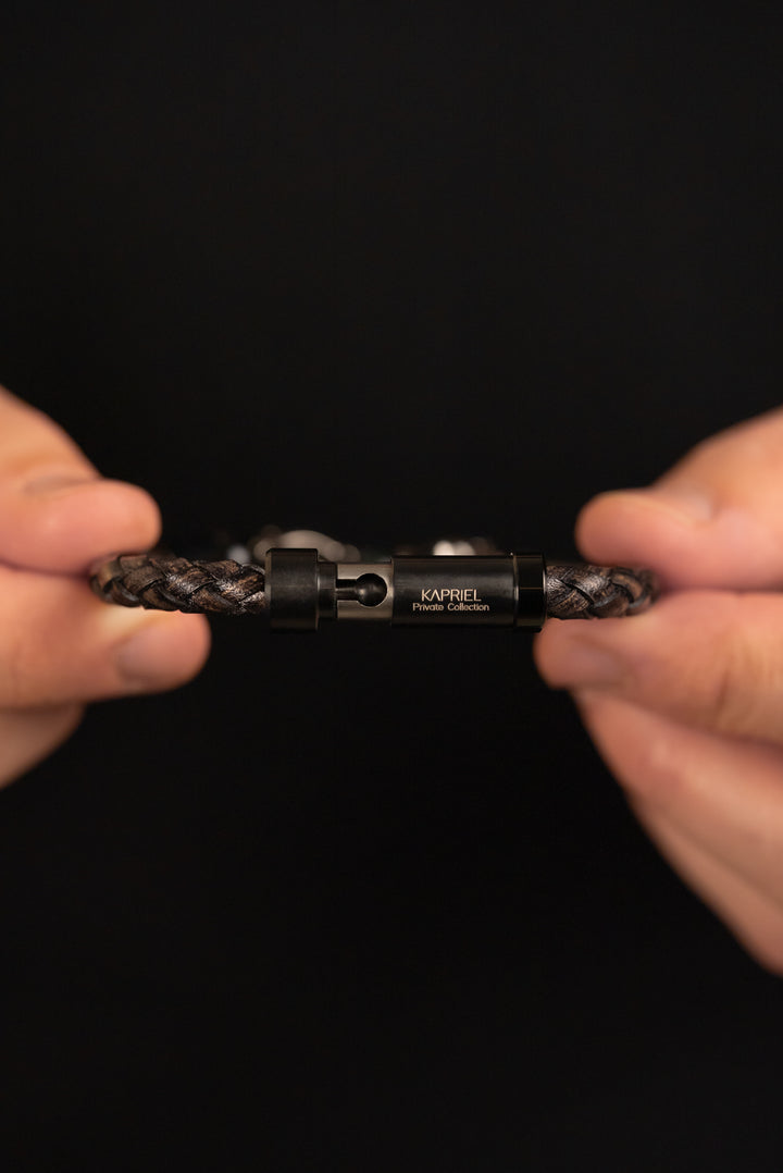 Pulsera Bond Legacy Black Genuine Leather Private Collection