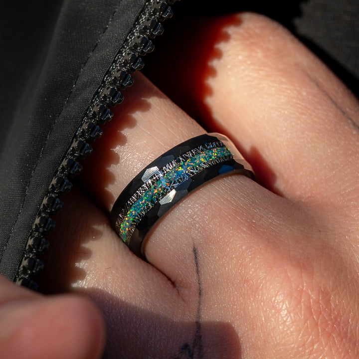 Anillo Gun Metal Carburo de Tungsteno