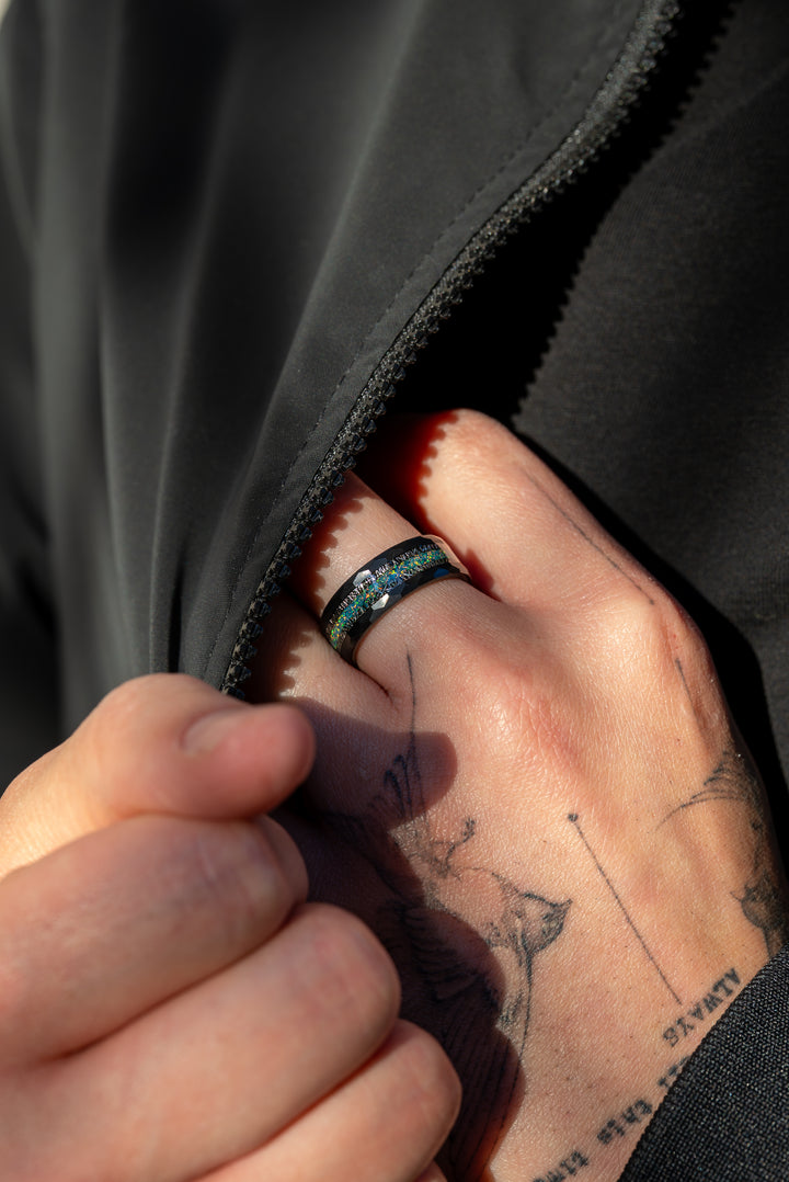 Anillo Gun Metal Carburo de Tungsteno