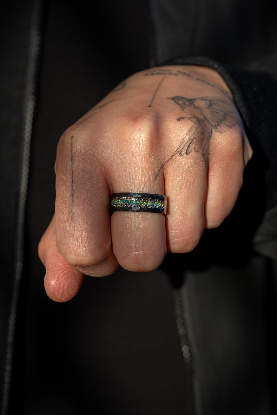 Anillo Gun Metal Carburo de Tungsteno