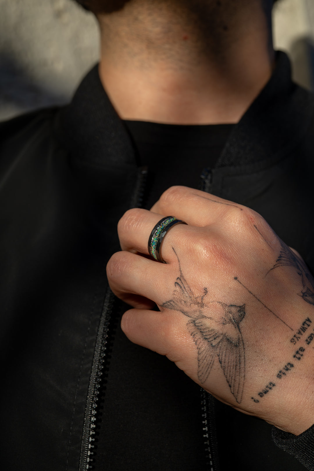 Anillo Gun Metal Carburo de Tungsteno