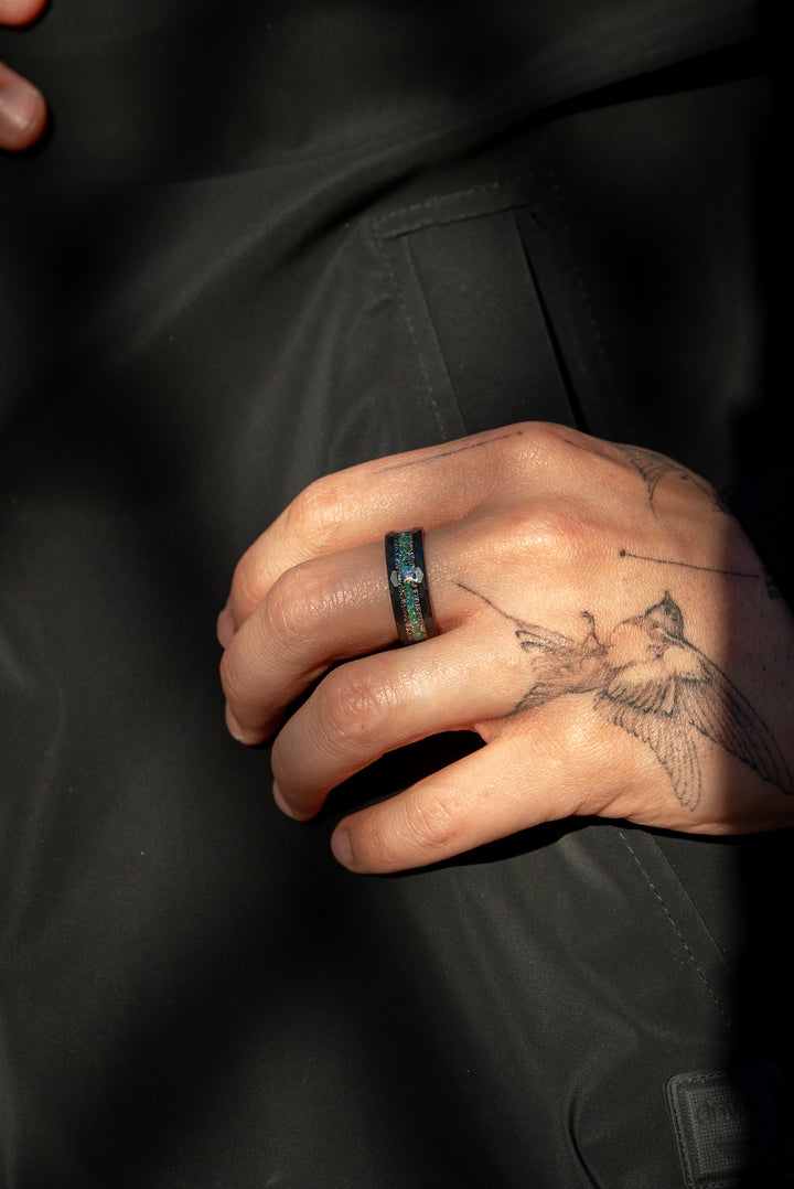 Anillo Gun Metal Carburo de Tungsteno