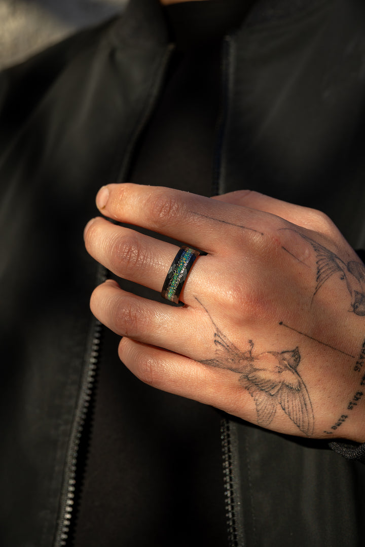 Anillo Gun Metal Carburo de Tungsteno