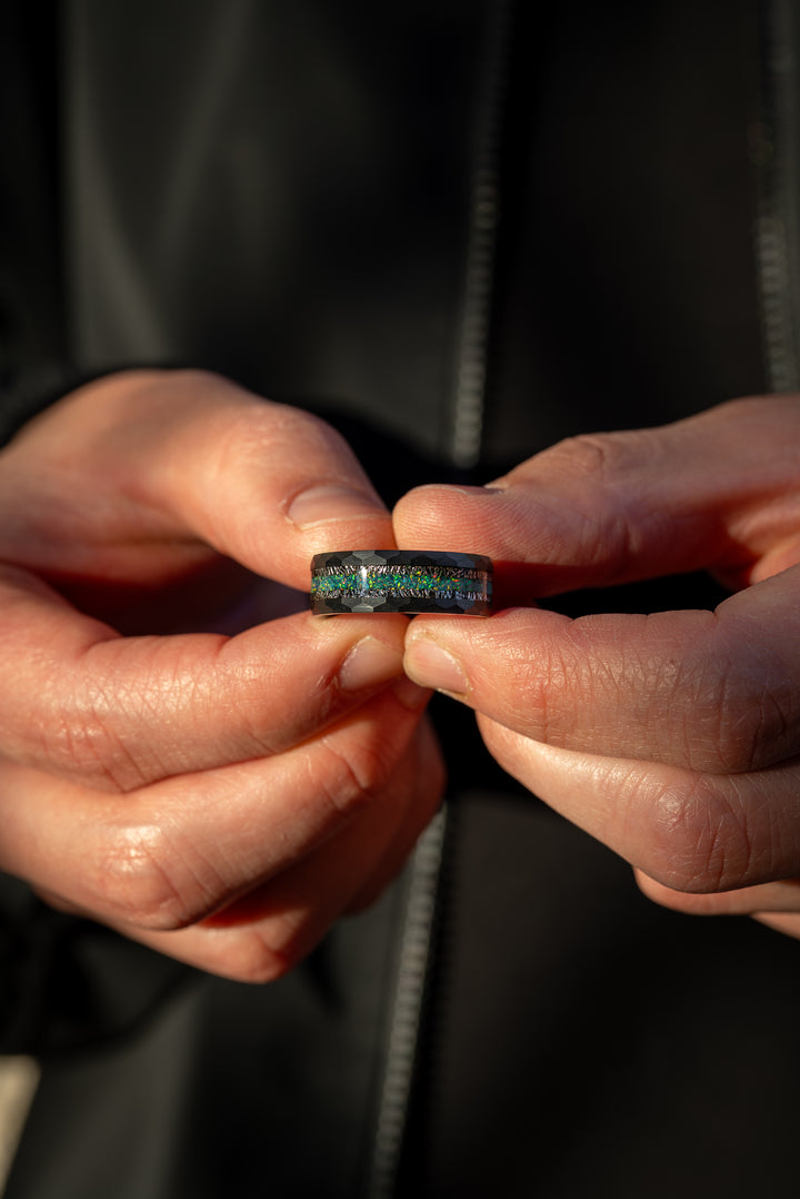 Anillo Gun Metal Carburo de Tungsteno