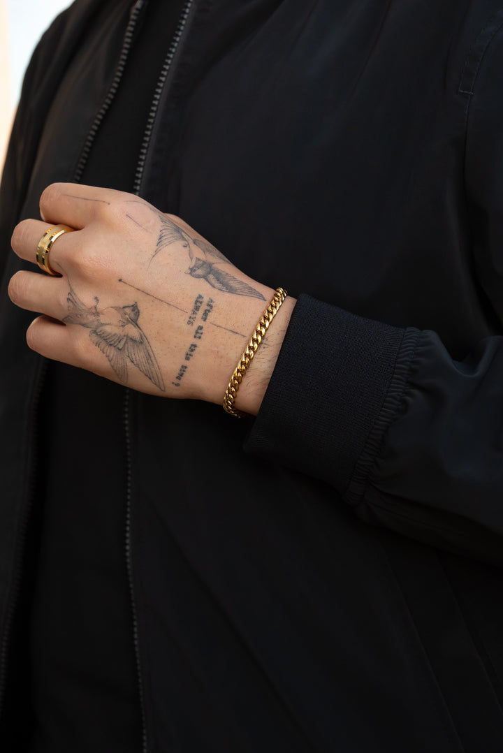 Brazalete Golden Cuban Elect. 18k