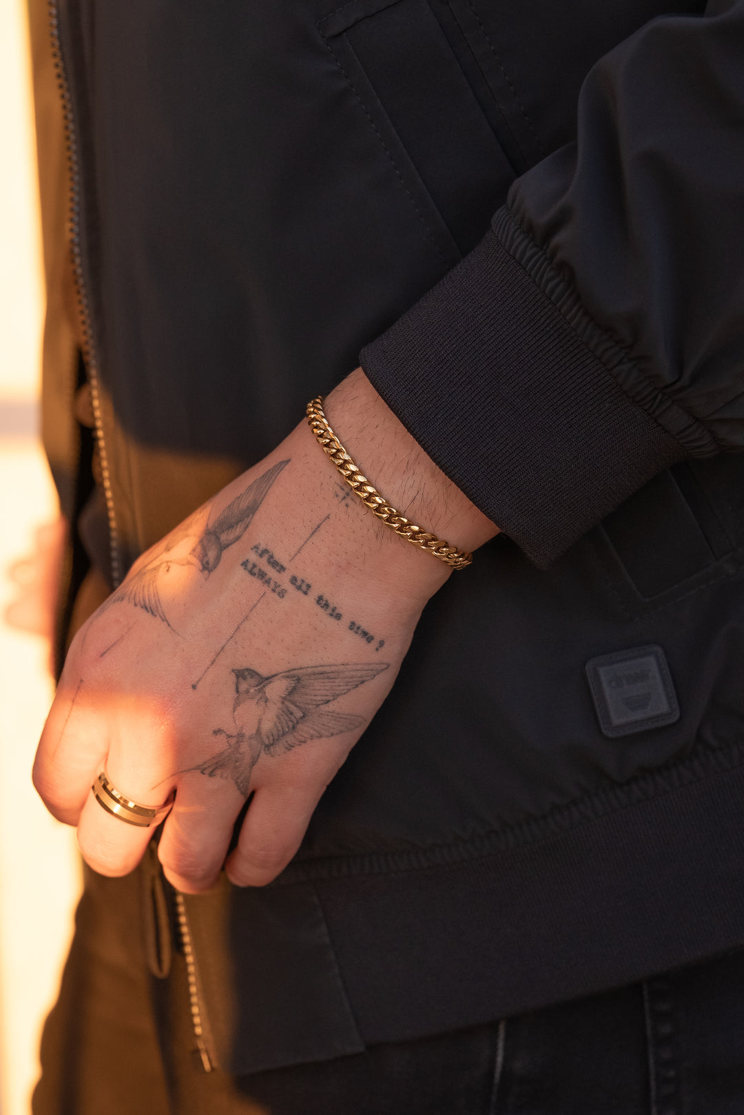 Brazalete Golden Cuban Elect. 18k