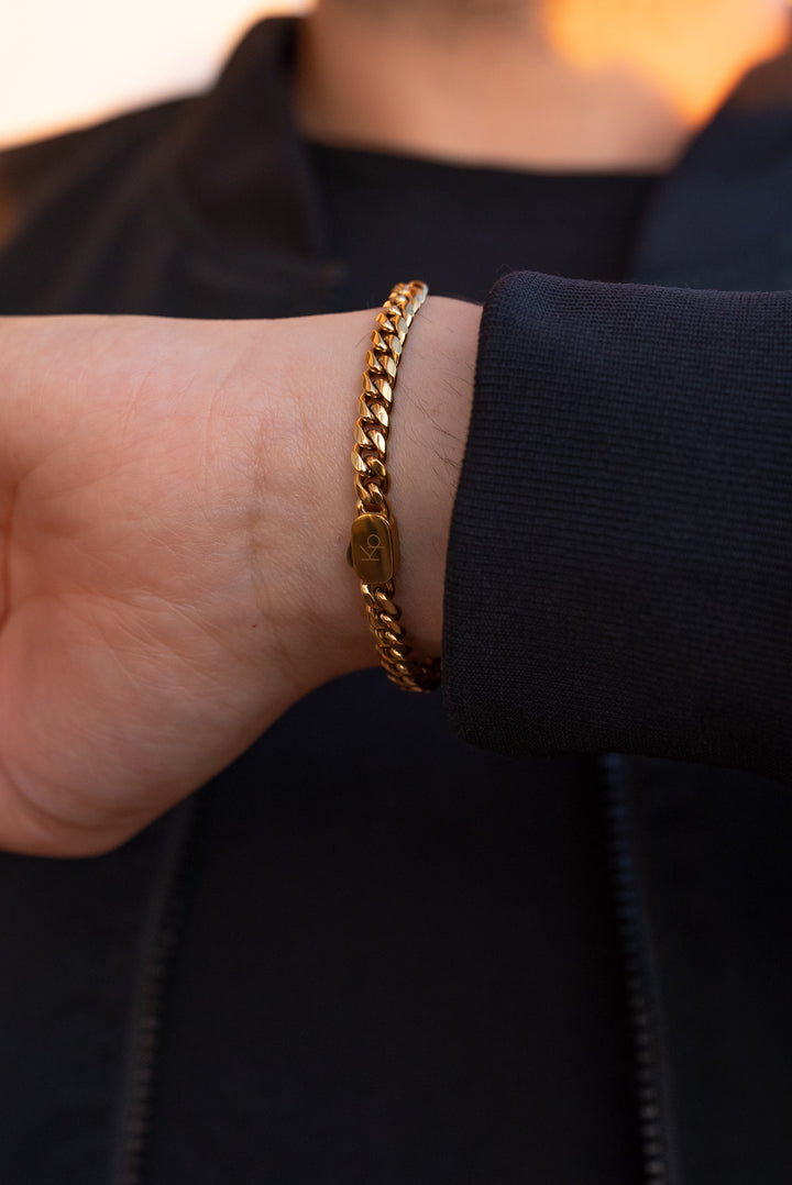 Brazalete Golden Cuban Elect. 18k