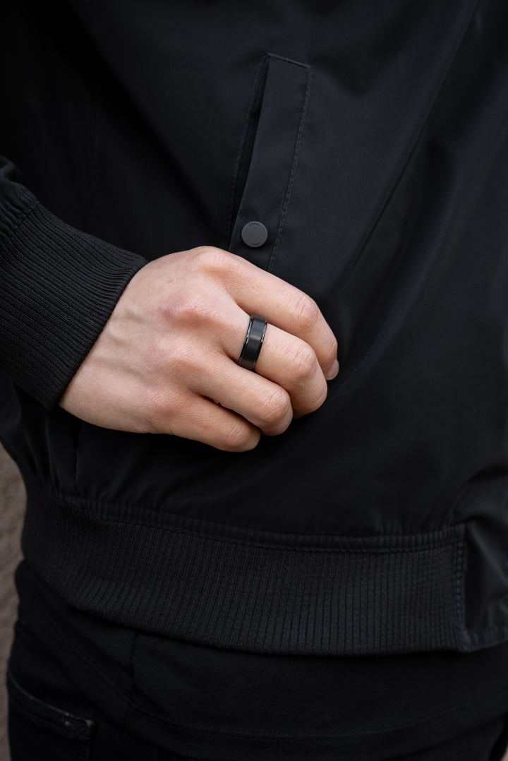 Anillo Essential Strong Black Carburo de Tungsteno