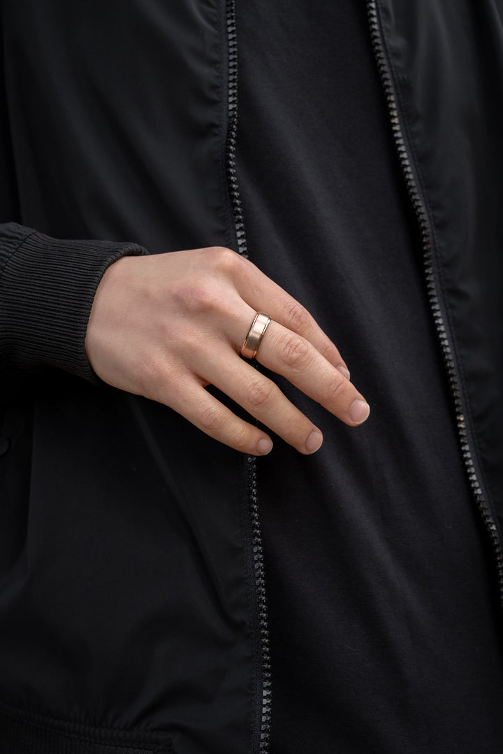Anillo Essential Strong Gold Rose Carburo de Tungsteno