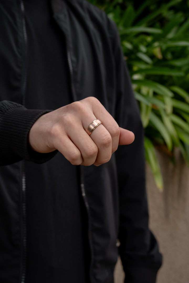 Anillo Essential Strong Gold Rose Carburo de Tungsteno