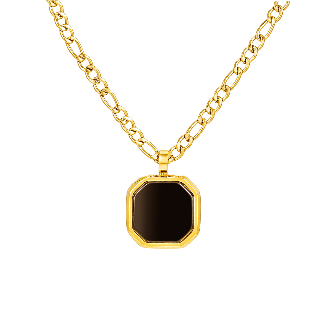 Collar Rude Gold Onyx SS316L Elect. Oro 18k