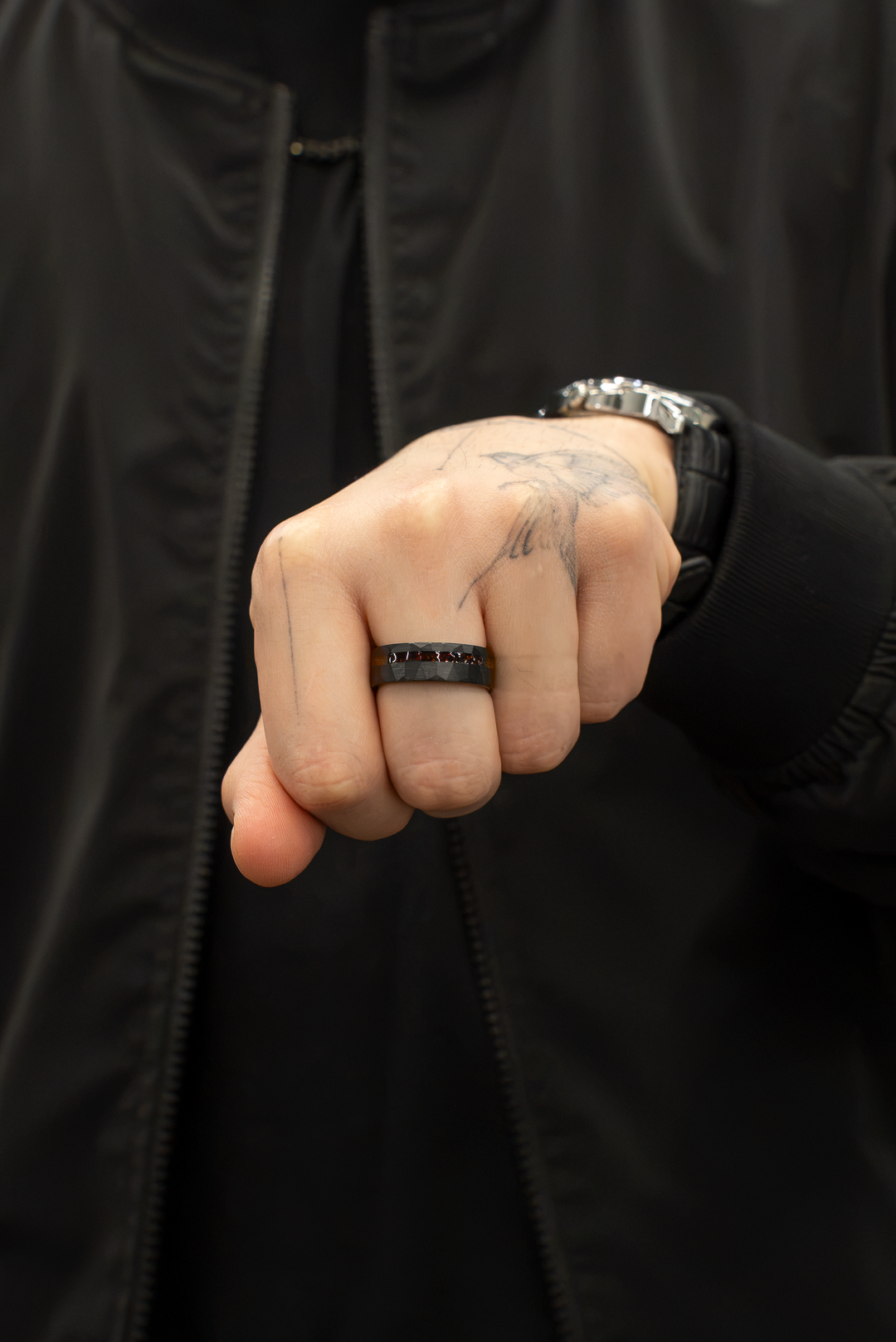 Anillo Diamond Trench Blood Carburo de Tungsteno