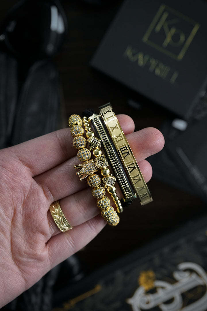 Pack Pulseras Gold King MasterPiece Signature Electroplatinadas en Oro 18k