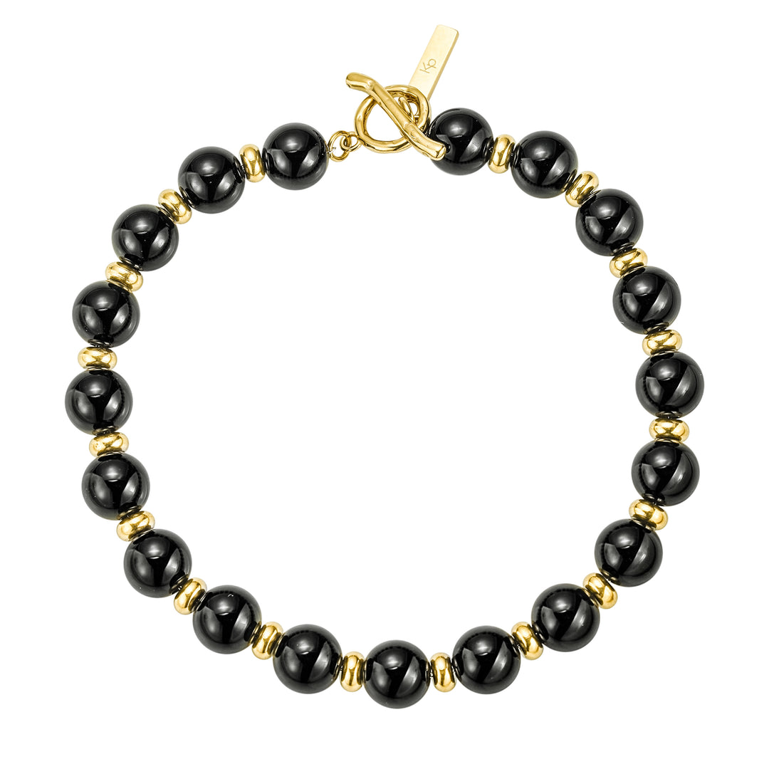 Pulsera Onyx Invictus Luxury Electroplatinada en Oro 18k