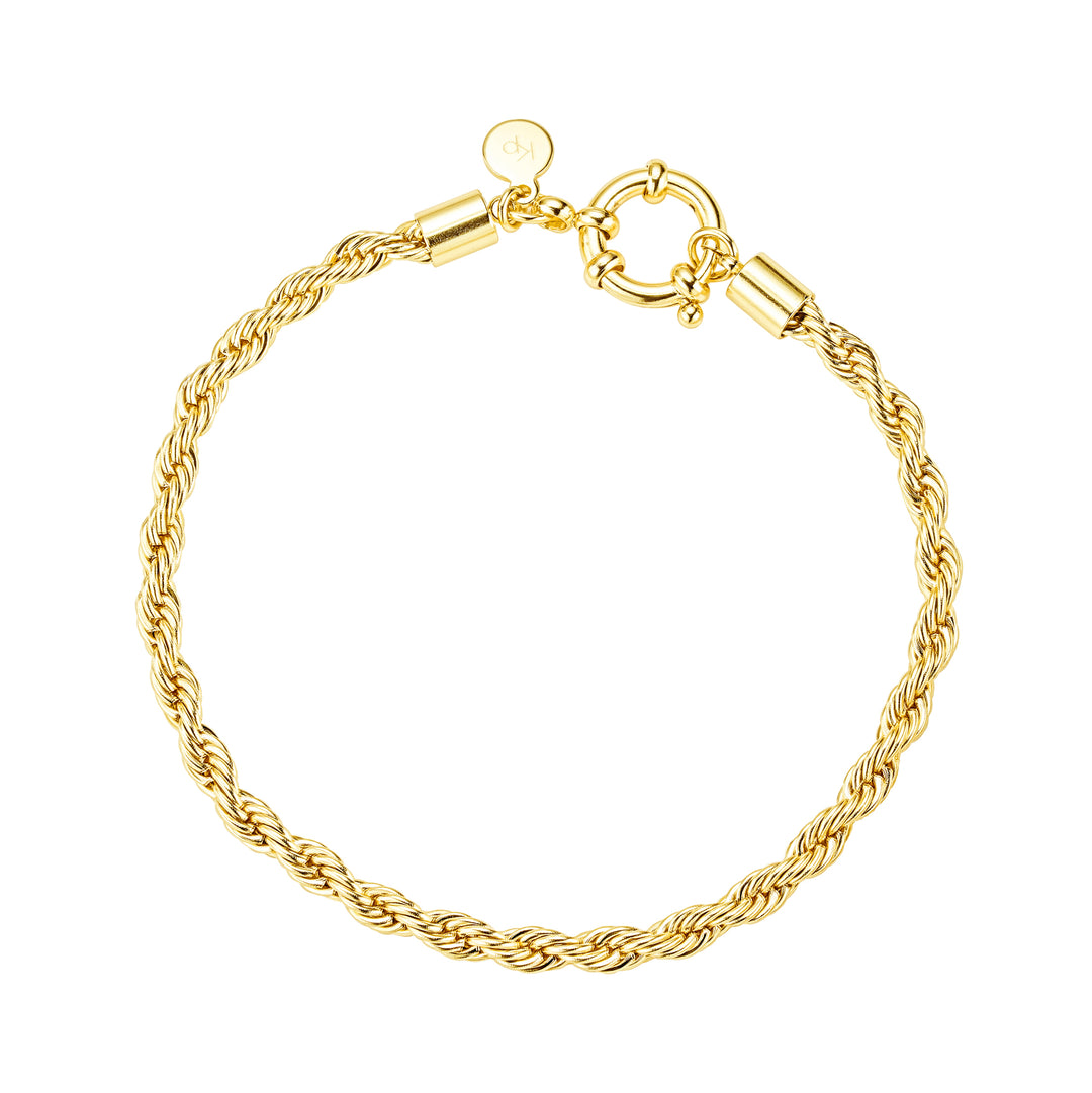 Brazalete Rolo 5mm Electroplatinado en Oro 18k