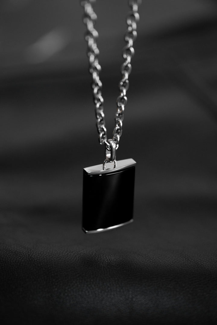 Parfum Silver (Pendiente y Collar) SS316L Onyx