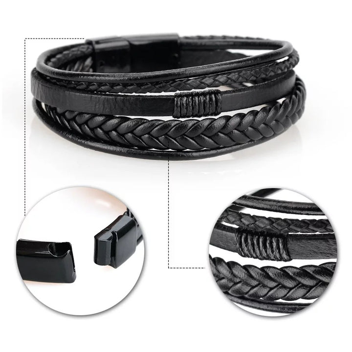 Pulsera Cuero Essential Leather Black