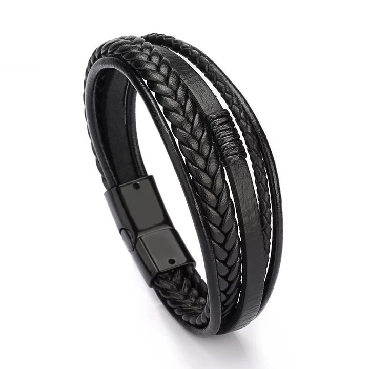 Pulsera Cuero Essential Leather Black