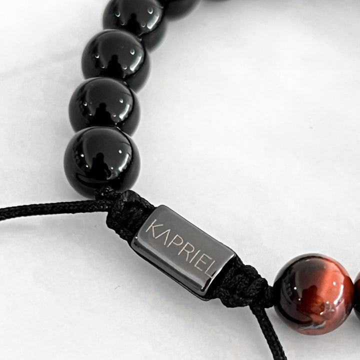 Pulsera Dual Stone Eye of Tiger Red Ajustable