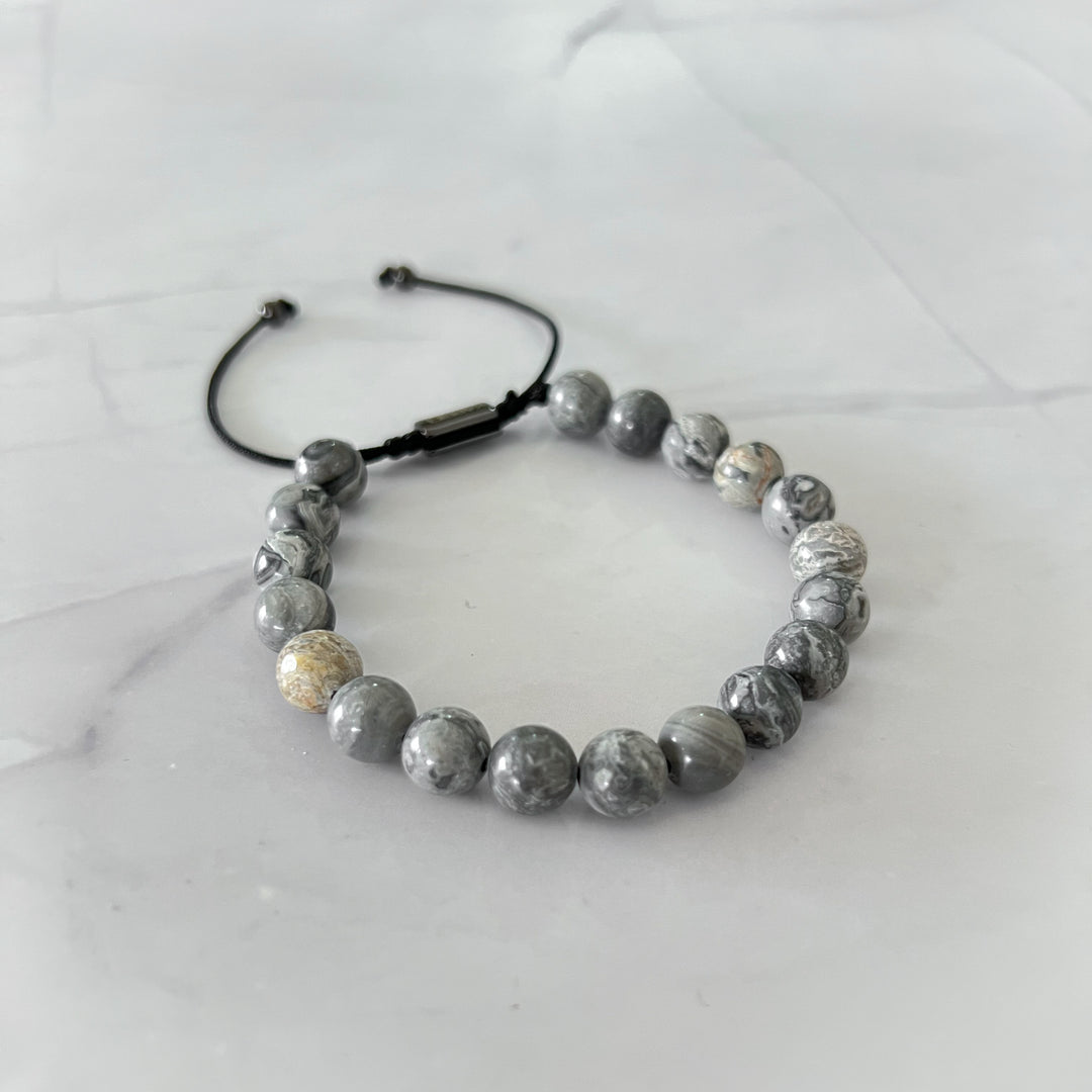 Pulsera Obsidiana Copo de Nieve Ajustable