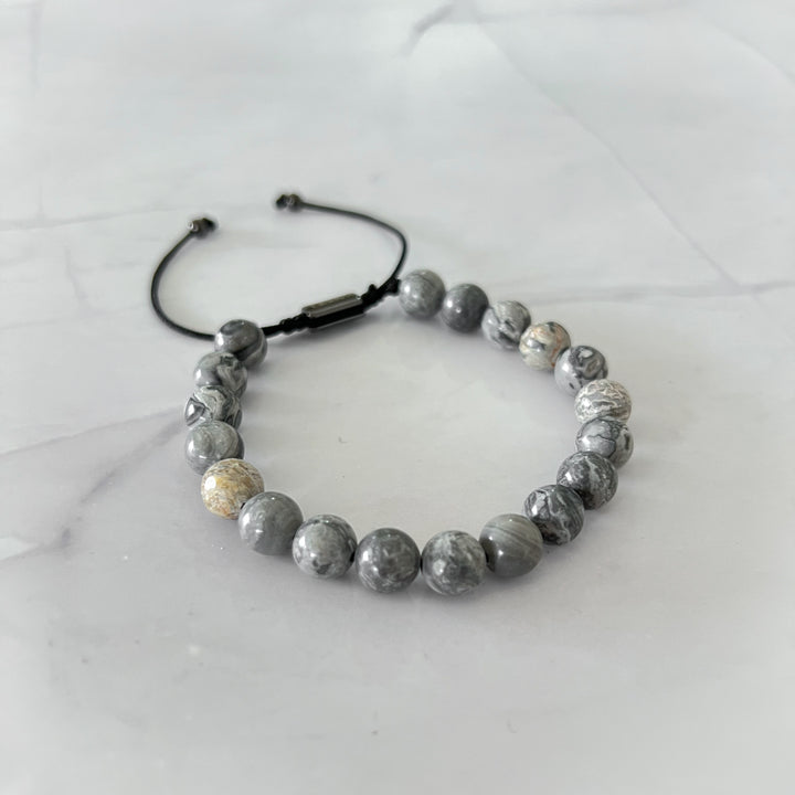 Pulsera Obsidiana Copo de Nieve Ajustable