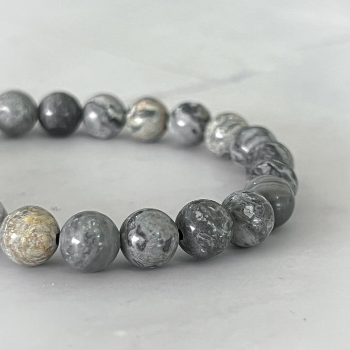 Pulsera Obsidiana Copo de Nieve Ajustable