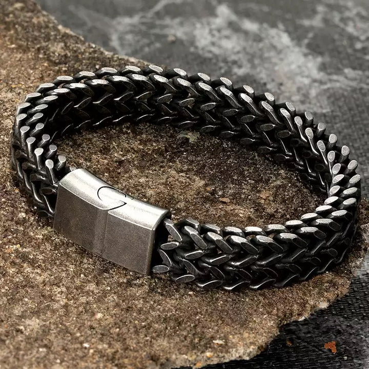 Pulsera Iron Double Snake Acero Inoxidable 316L
