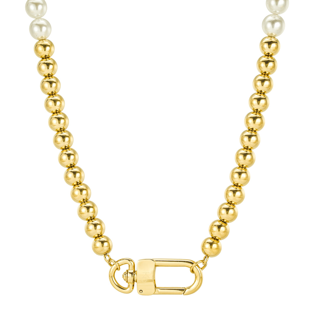 Cadena Pearls & Gold Luxury Electroplatinada Oro 18k