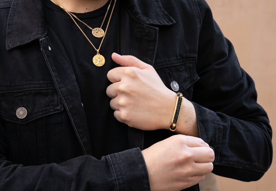 Pulsera Luxury Bar Gold SS316L Microzircones