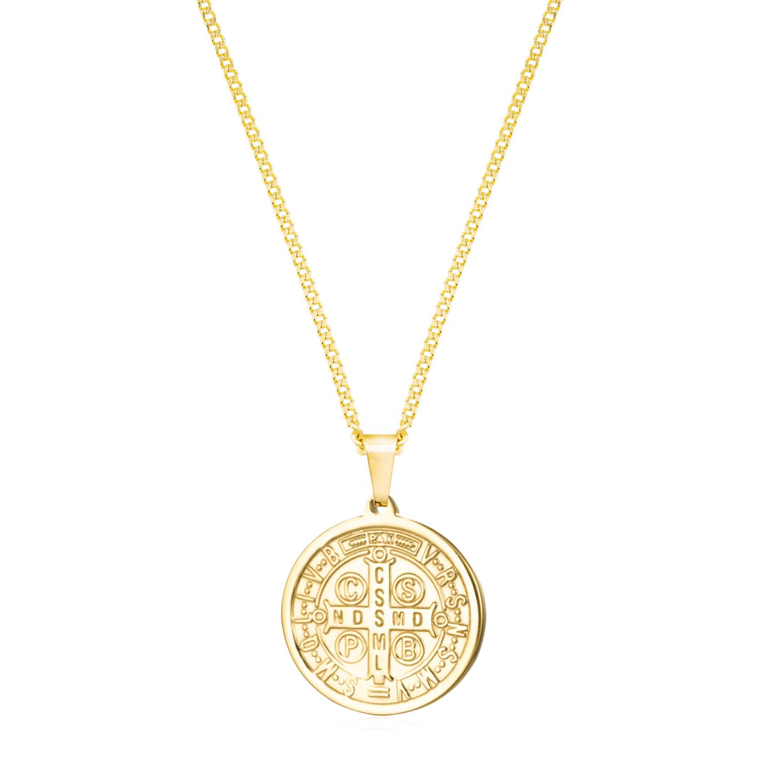 Crux Sanctis Patris Benedicti (San Benito) SS 316L Electroplatinada 18k