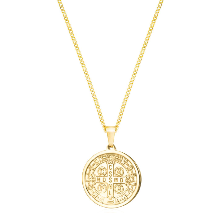Crux Sanctis Patris Benedicti (San Benito) SS 316L Electroplatinada 18k