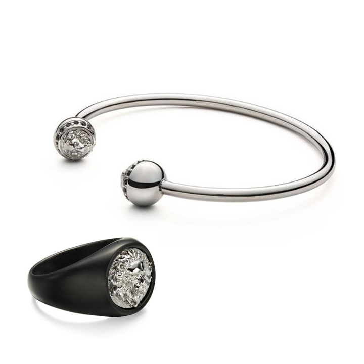 Pack Wild Black/Silver- Brazalete y anillo